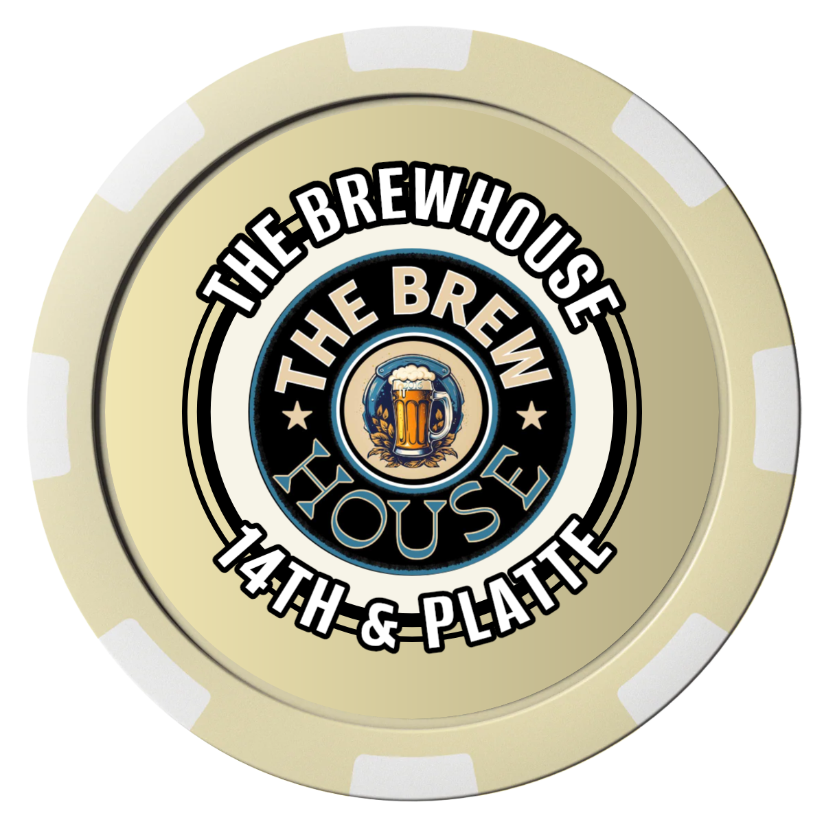 Ice Cold Beer Drink Token Magnetic Composite Poker Chips - Ivory / 8 Spot - Back