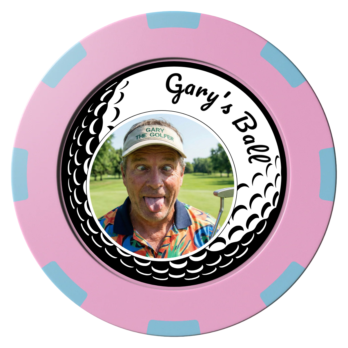 Gary's Ball Clay Poker Chips - Pink / 8 Spot (2 Tone) / 40mm - Front