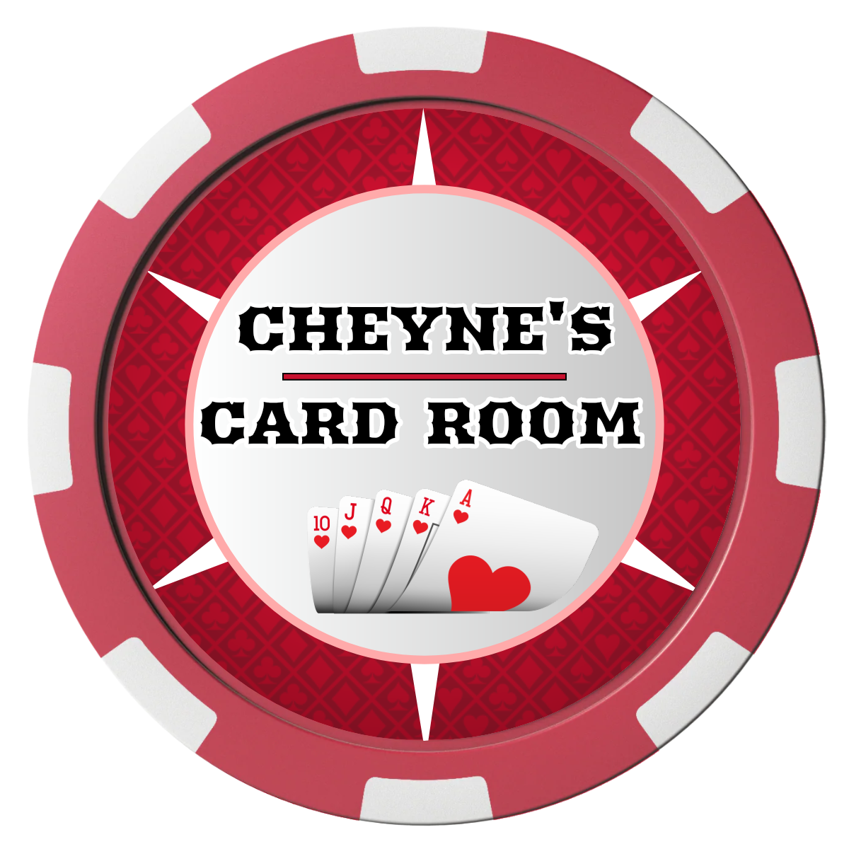 Cheyne's Card Room Magnetic Composite Poker Chips - Red / 8 Spot - Back
