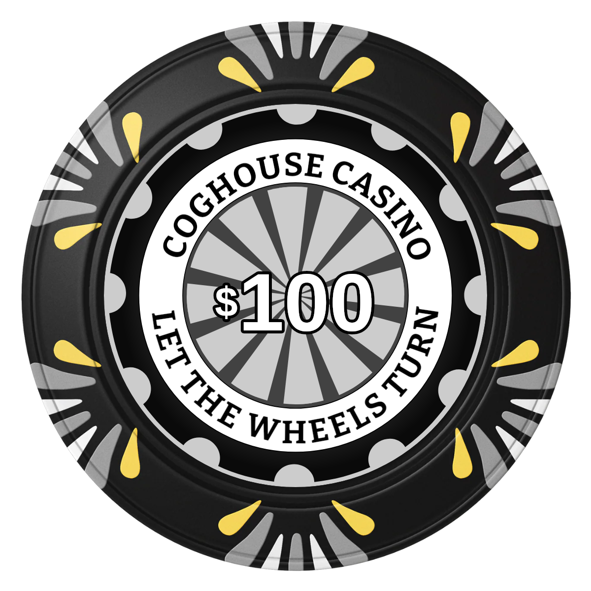 Cog House Clay Poker Chips - Black / Macau / 40mm - Back