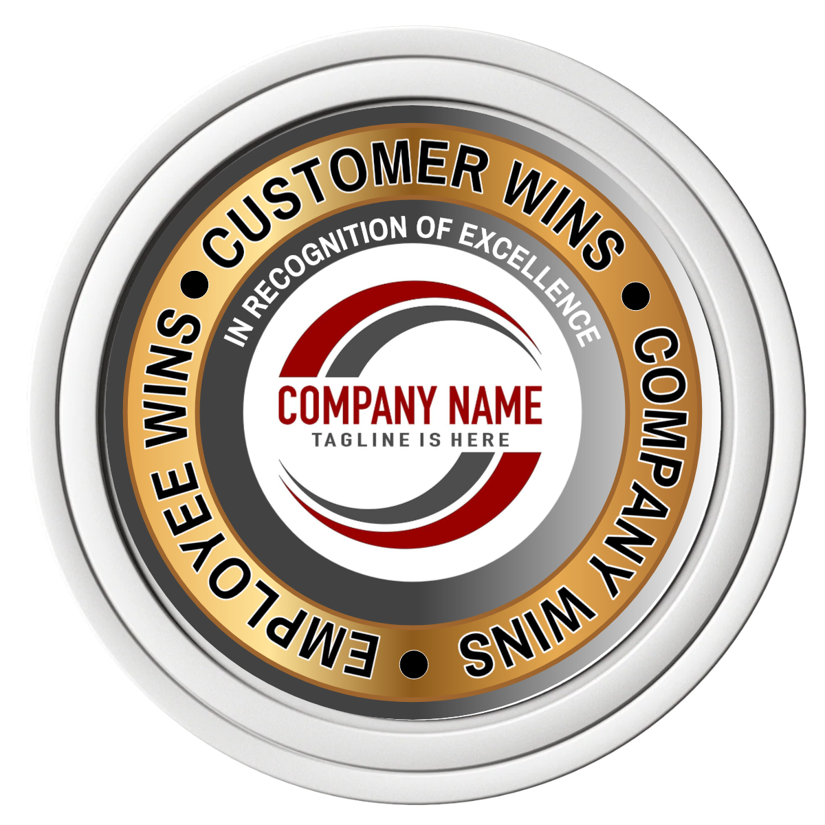 Gold Standard Composite Poker Chips - White / Solid - Front