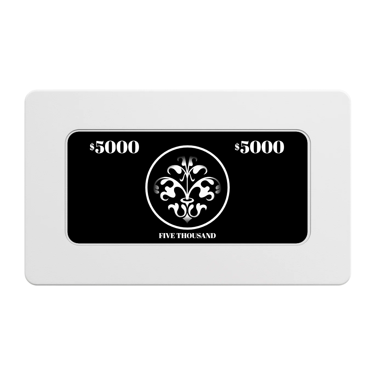 Gothic Revival Rectangular Poker Chip Plaques - White - Back