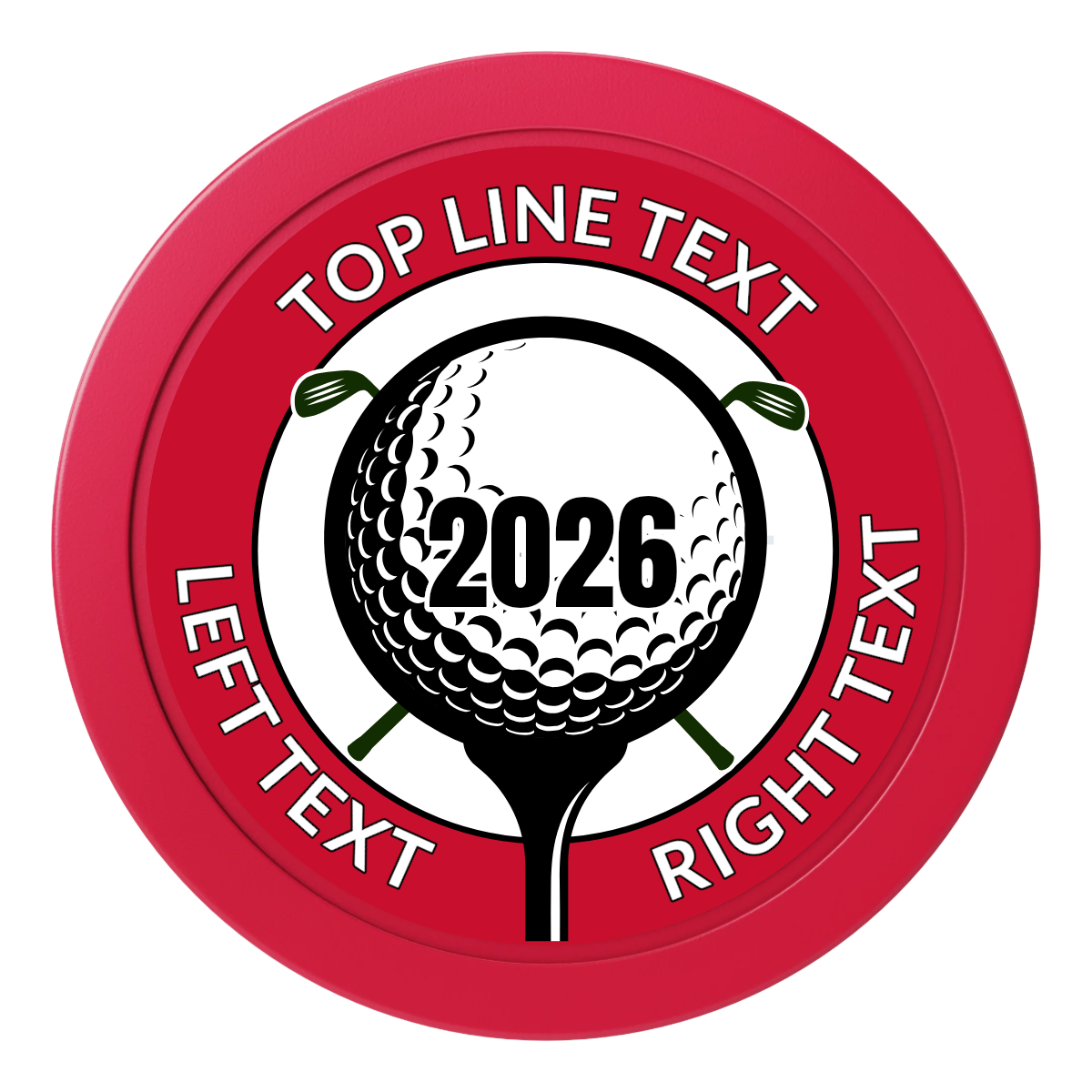 Tee it up 2" Oversized Poker Chips - Red - Back