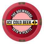 Ice Cold Beer Drink Token Composite & Metal Hybrid Poker Chips - Red - Front