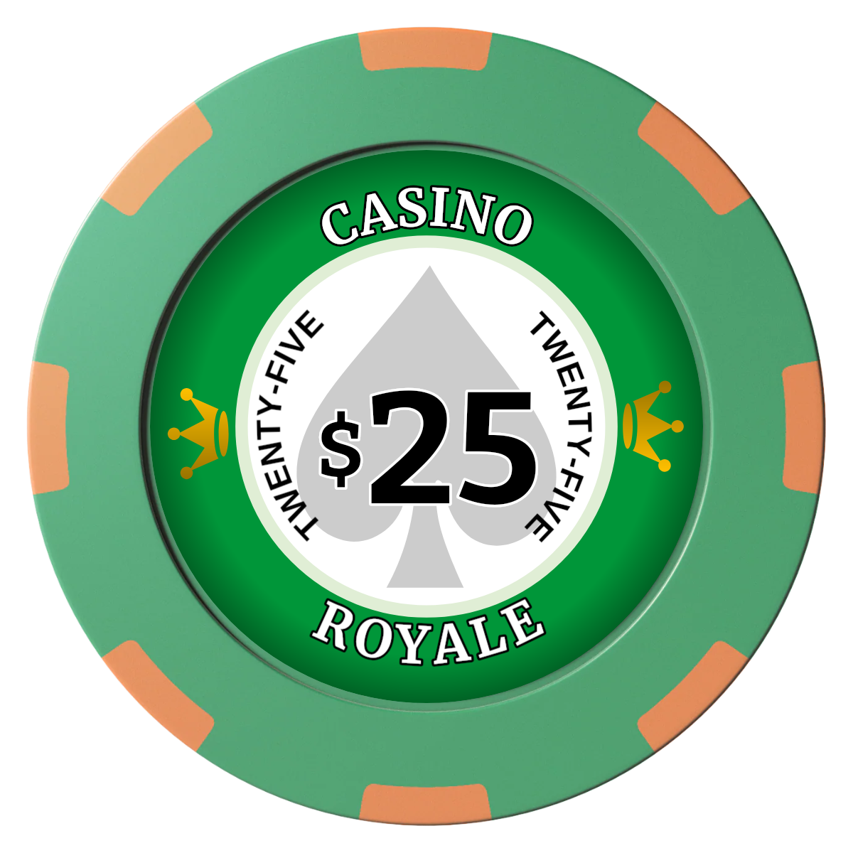 Casino Royale Clay Poker Chips - Green / 8 Spot (2 Tone) / 40mm - Front