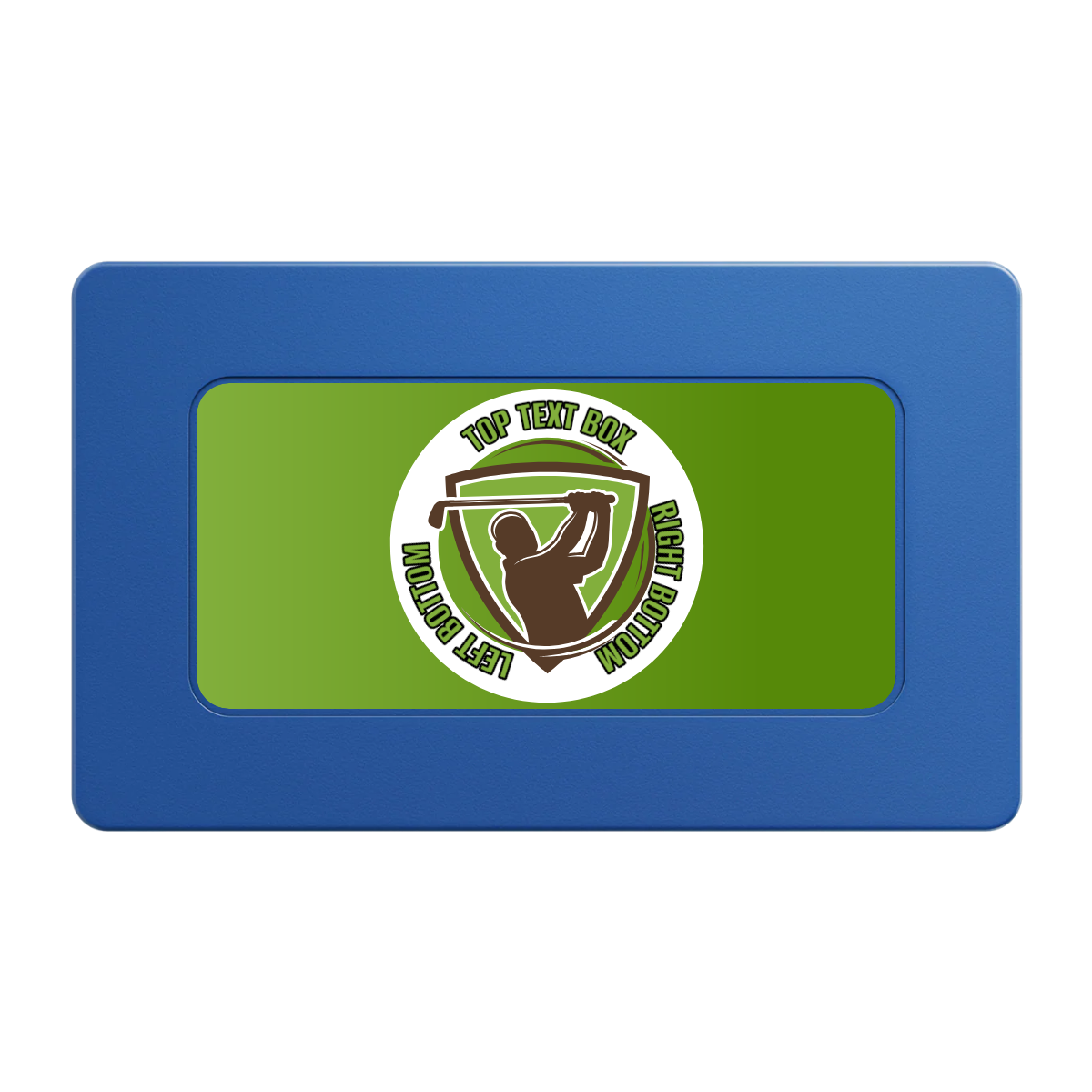 The Golfer Rectangular Poker Chip Plaques - Blue - Front