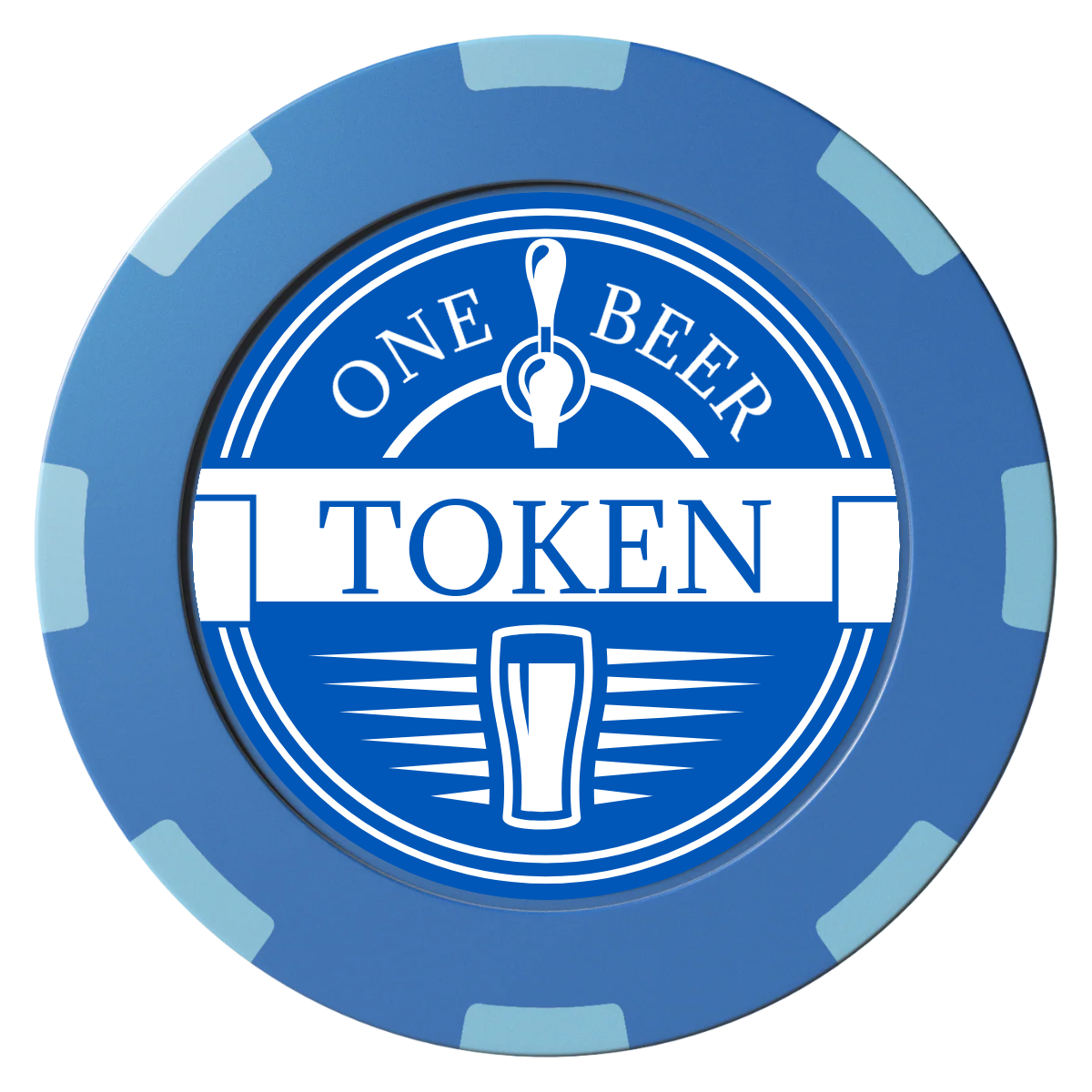 Tap Out Clay Poker Chips - Blue / 8 Spot (2 Tone) / 40mm - Front