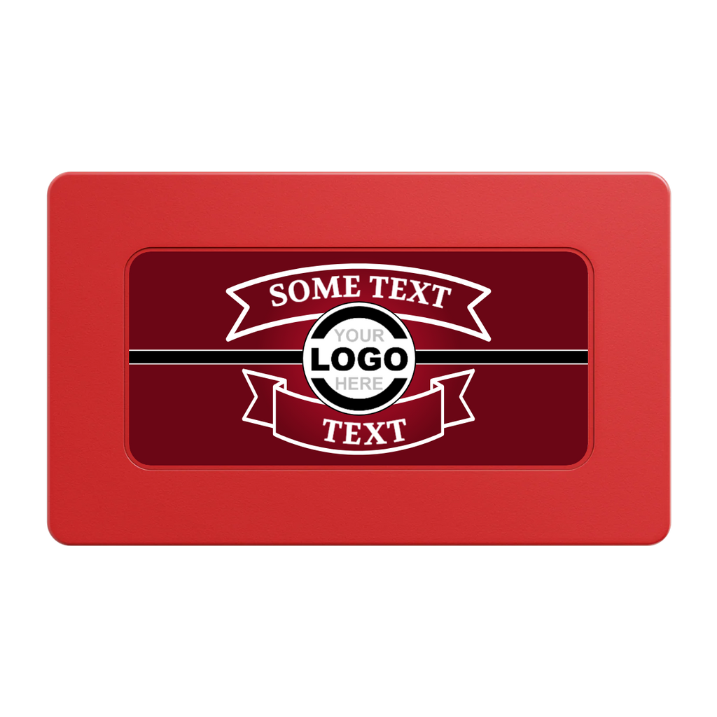 Double Banner Rectangular Poker Chip Plaques - Red - Back