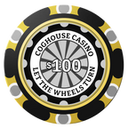 Cog House Clay Poker Chips - Black / Monte Carlo / 40mm - Front