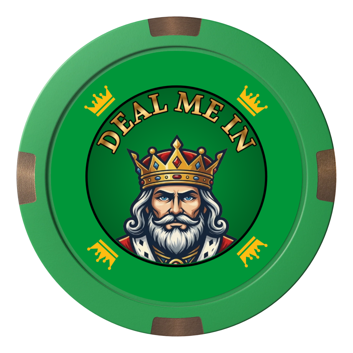 Kings Composite & Metal Hybrid Poker Card Protectors - Green - Back