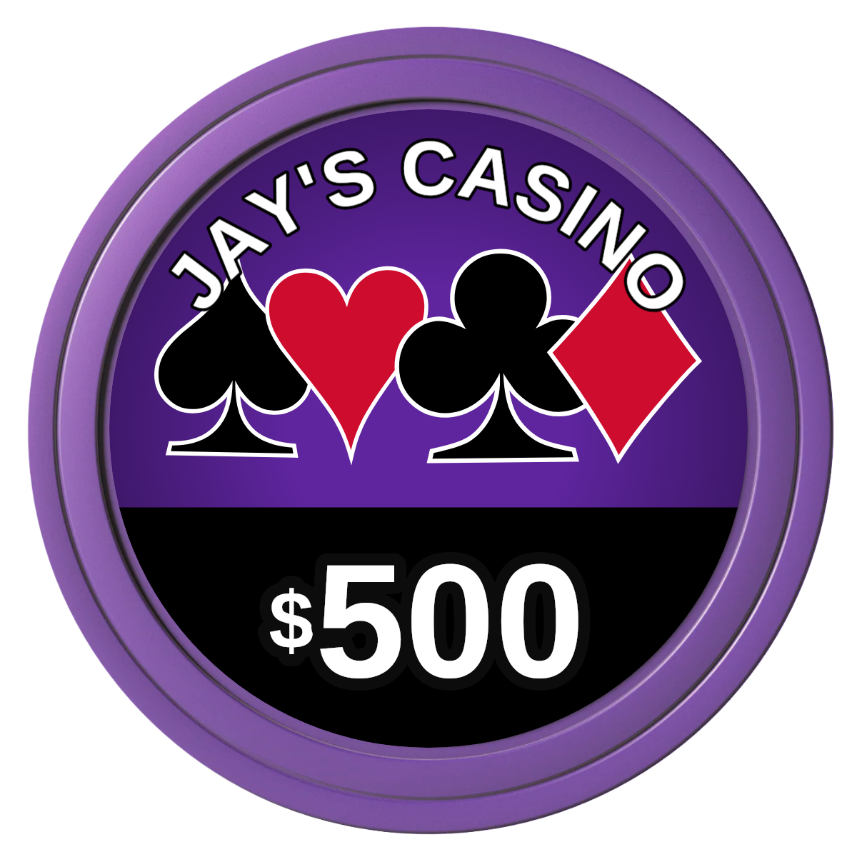 Jay's Casino Composite Poker Chips - Purple / Solid - Front