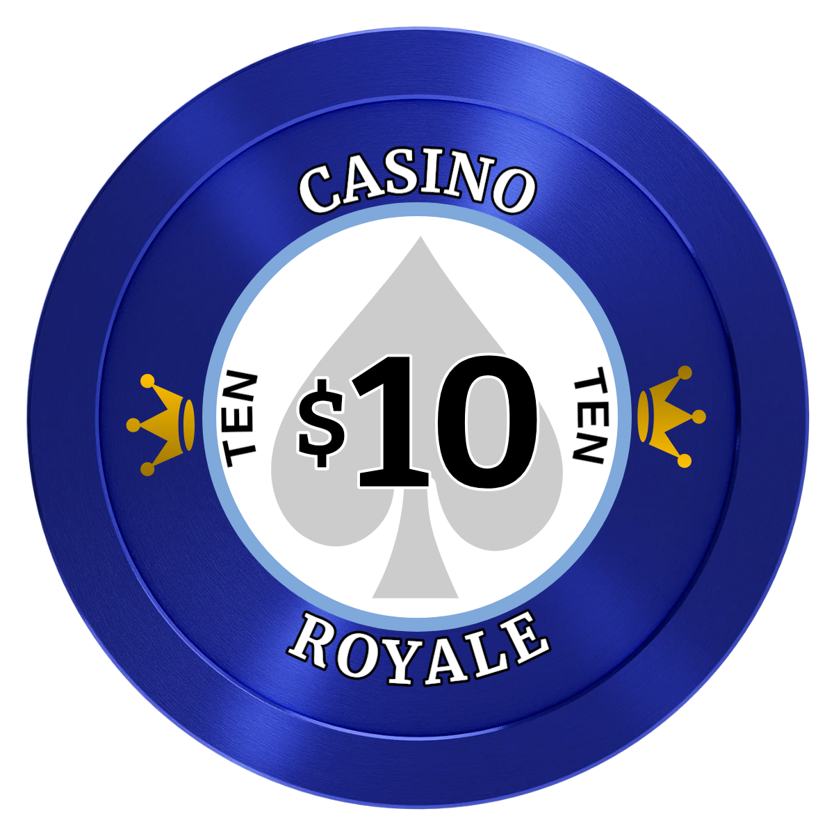 Casino Royale Aluminum Poker Chips - Blue - Front