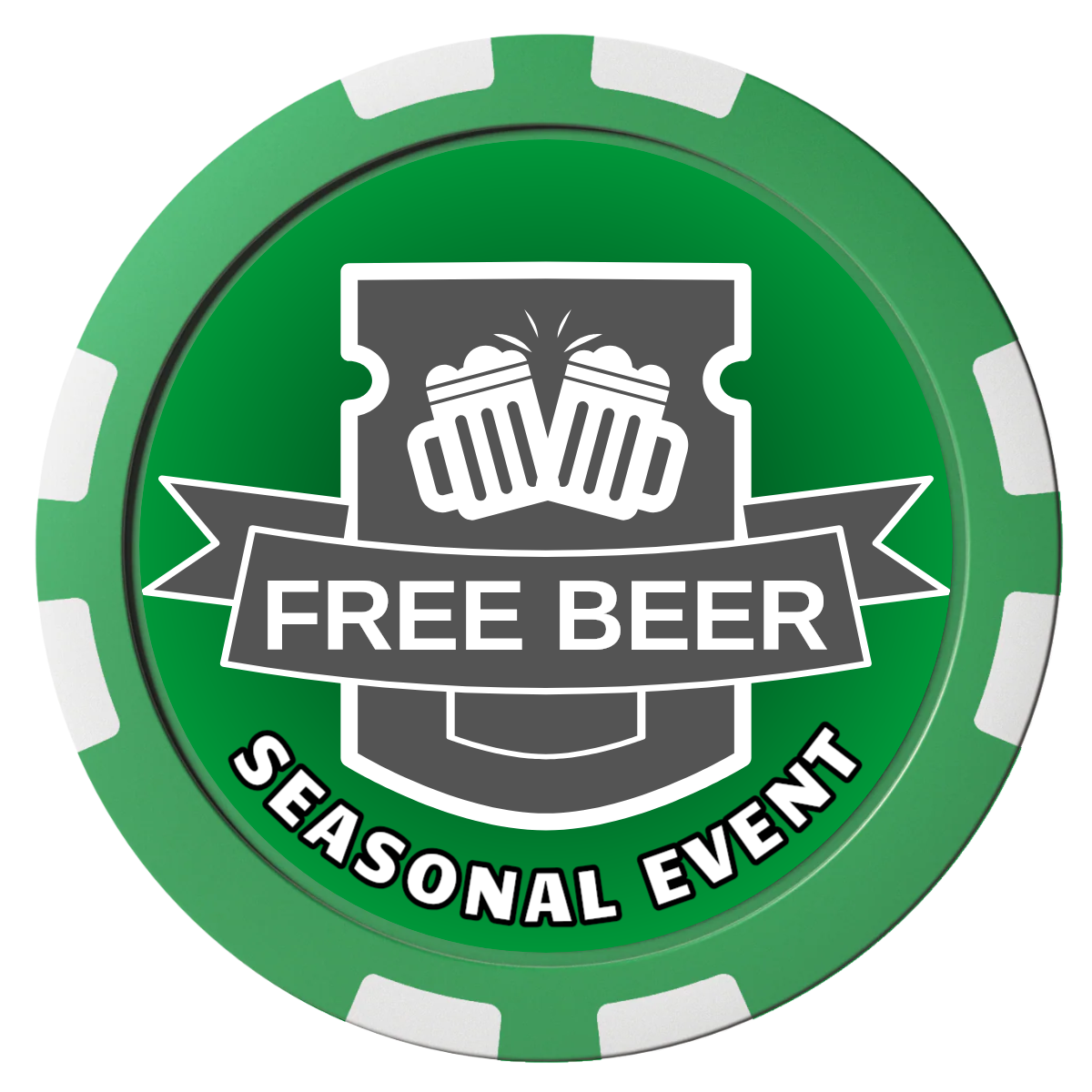 Craft Beer #001 Composite Poker Chips - Green / 8 Stripe - Front