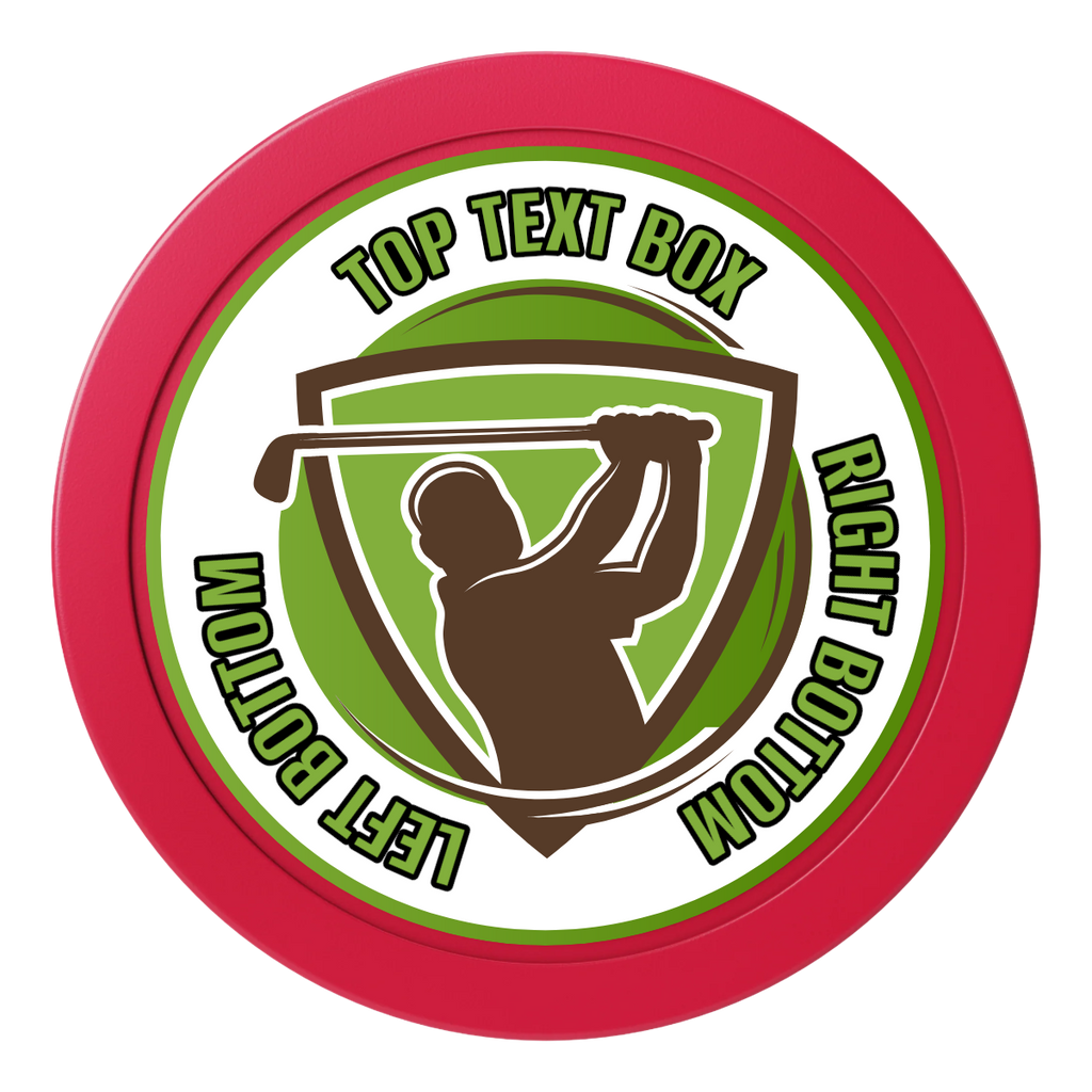 The Golfer 2" Oversized Poker Chips - Red - Back