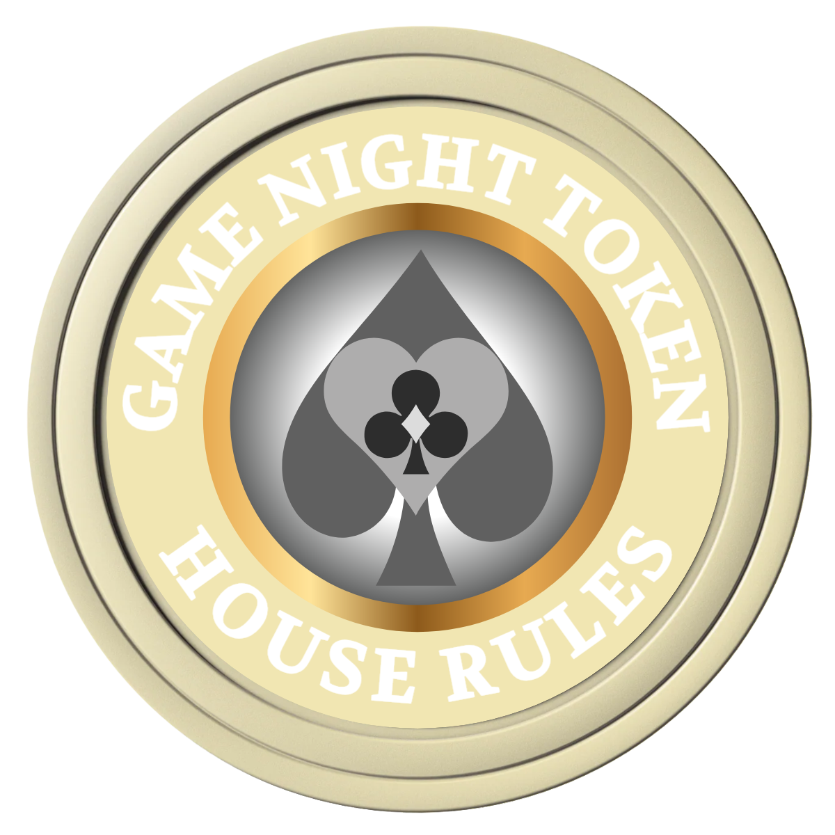 Stacked Suits Composite Poker Chips - Ivory / Solid - Front