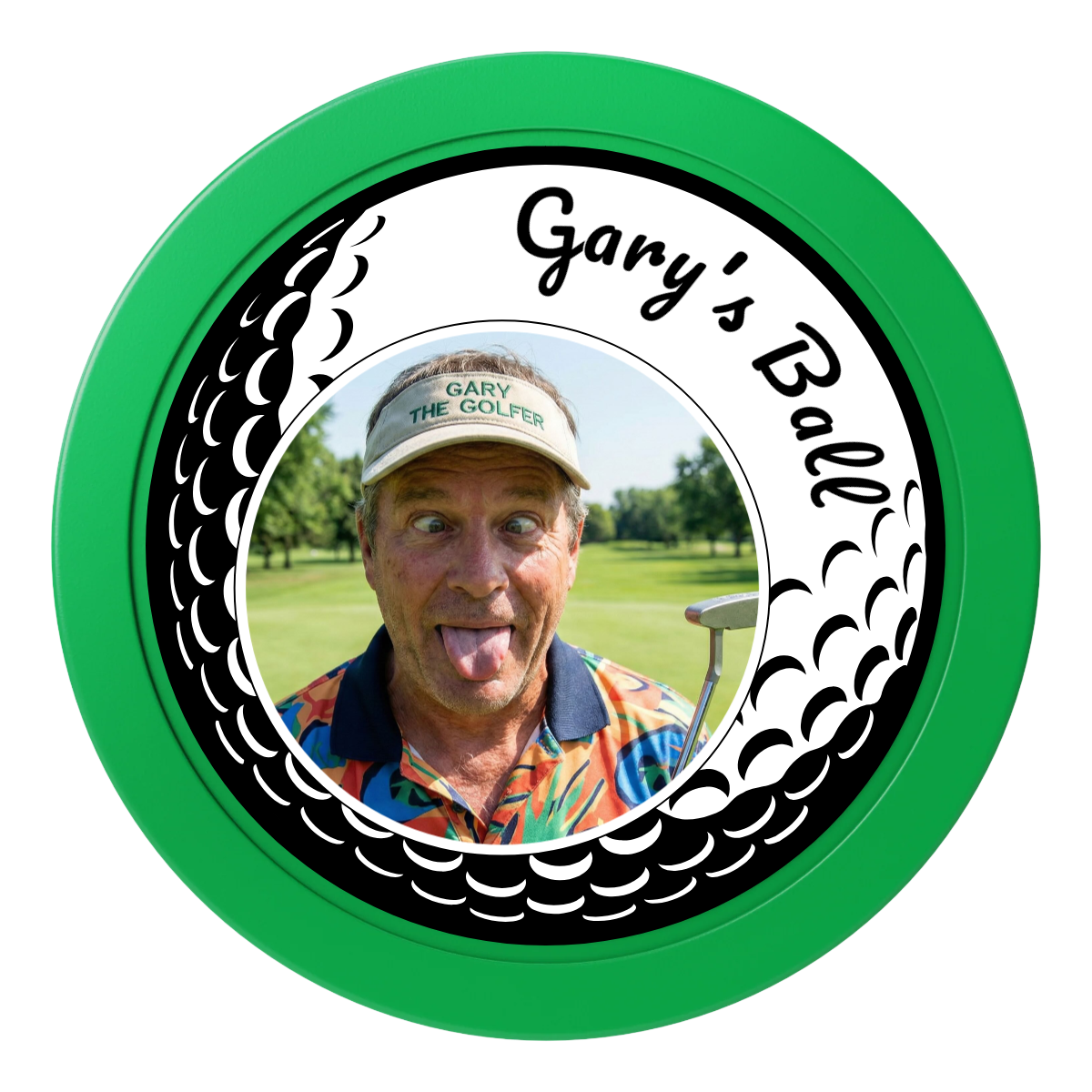 Gary's Ball 2" Oversized Poker Chips - Green - Back