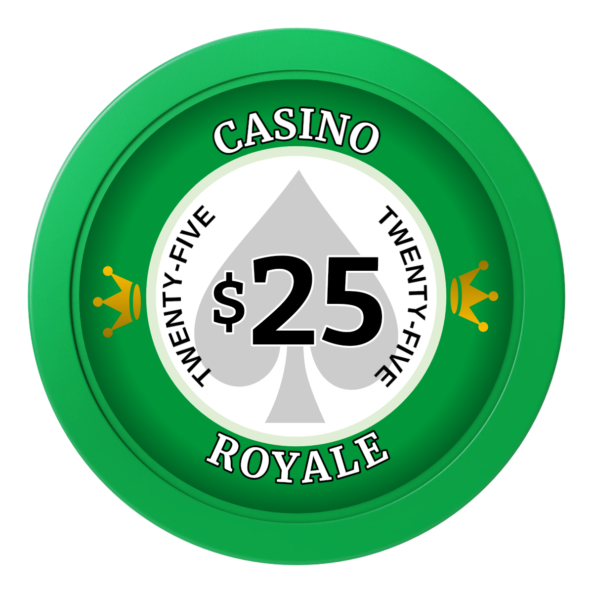 Casino Royale 2" Oversized Poker Chips - Green - Back