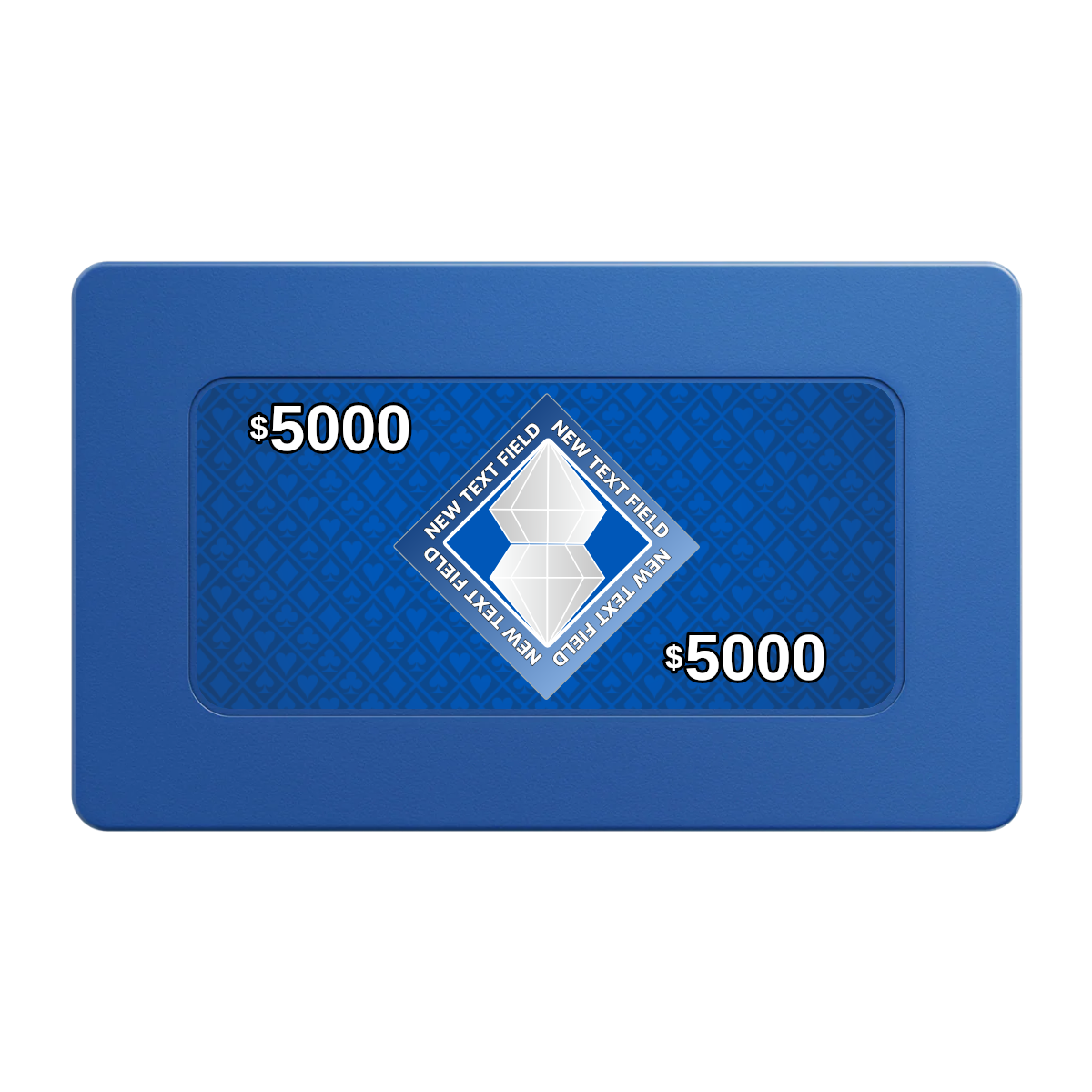Diamond in the Rough Rectangular Poker Chip Plaques - Blue - Back