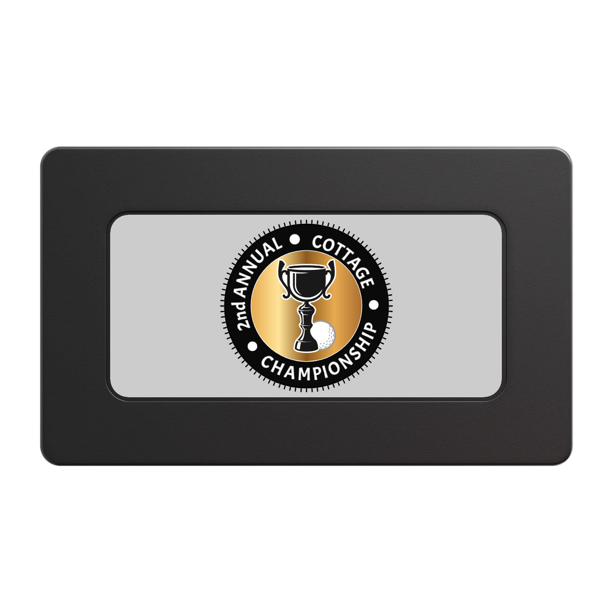 Club Champion Rectangular Poker Chip Plaques - Black - Front