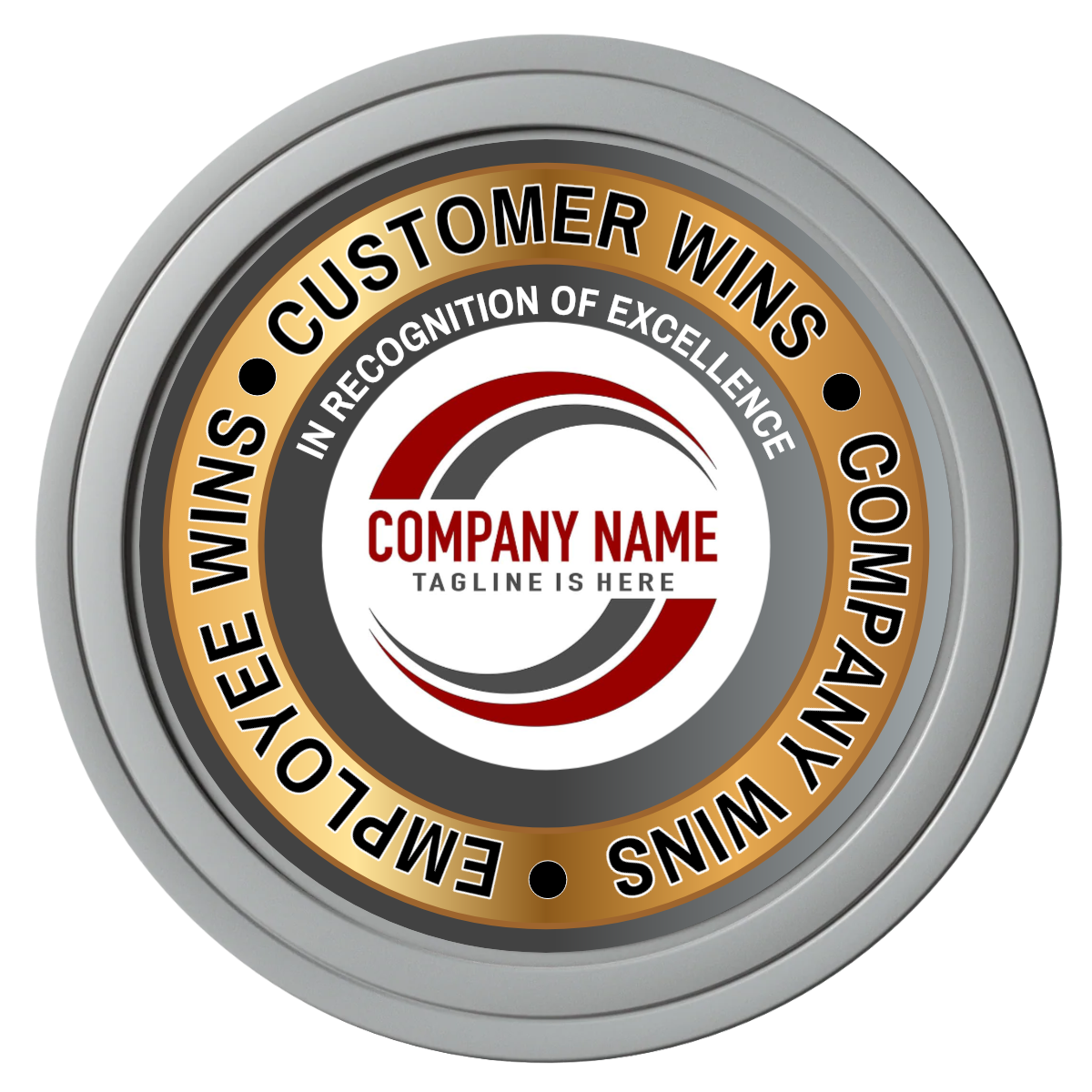 Gold Standard Composite Poker Chips - Gray / Solid - Front