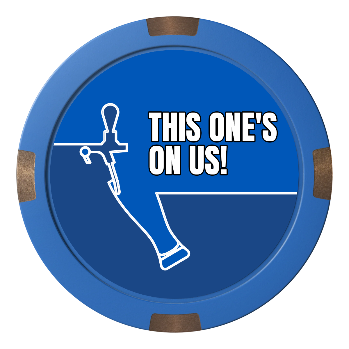 I'd Tap That Composite & Metal Hybrid Poker Chips - Blue - Back