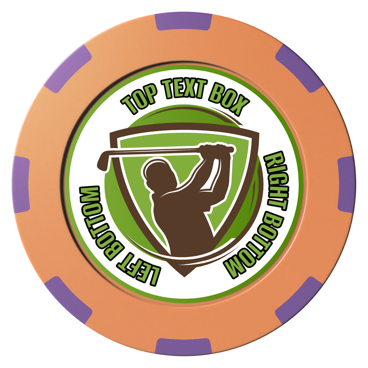 The Golfer Clay Poker Chips - Orange / 8 Spot (2 Tone) / 40mm - Front