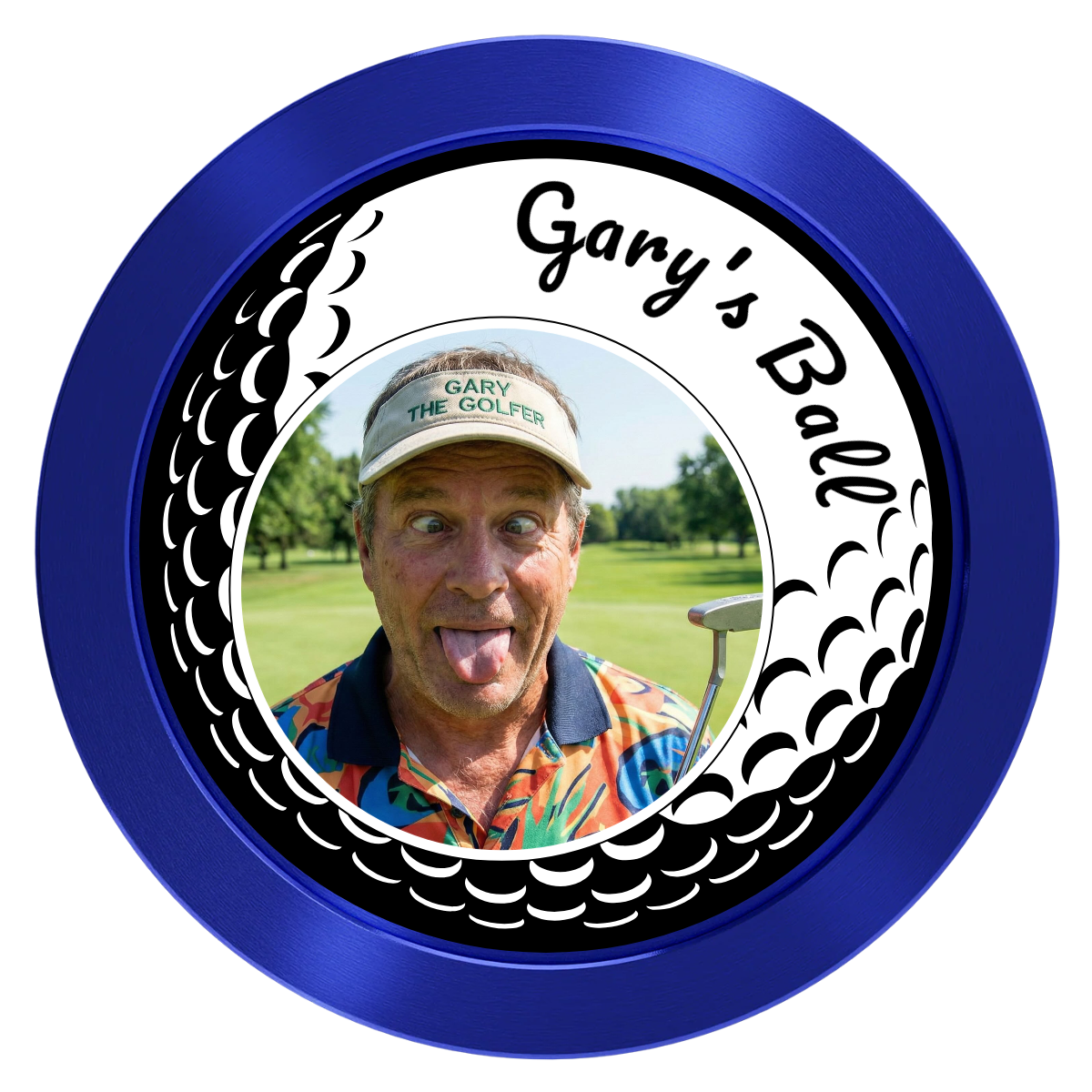 Gary's Ball Aluminum Poker Chips - Blue - Back