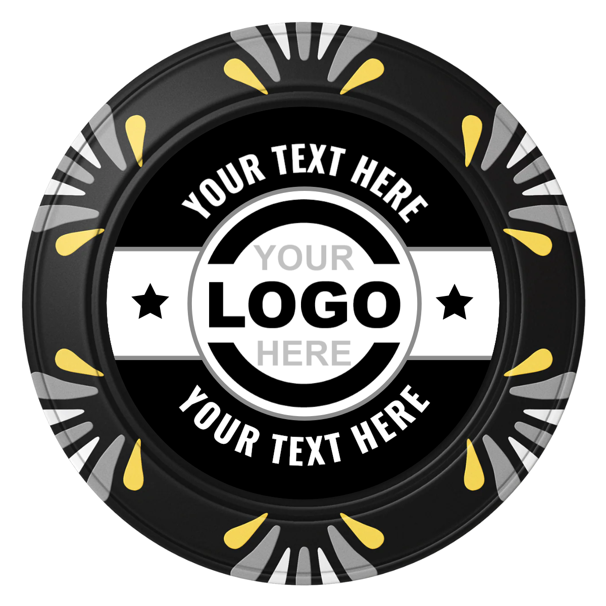 Star Banner Clay Poker Chips - Black / Macau / 40mm - Back