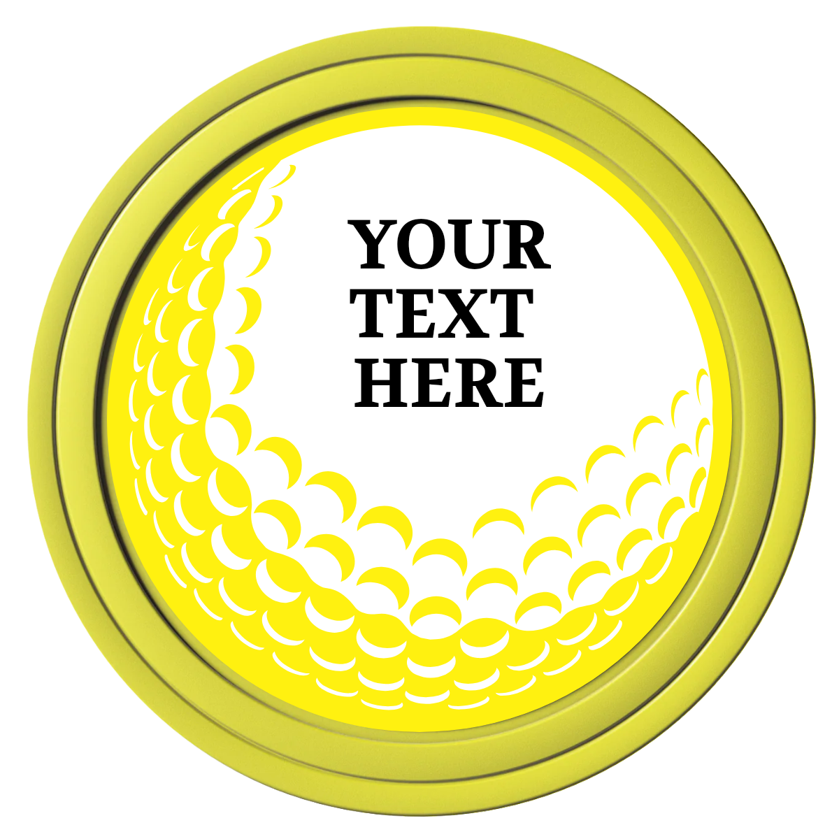 Hole In One Composite Poker Chips - Yellow / Solid - Front