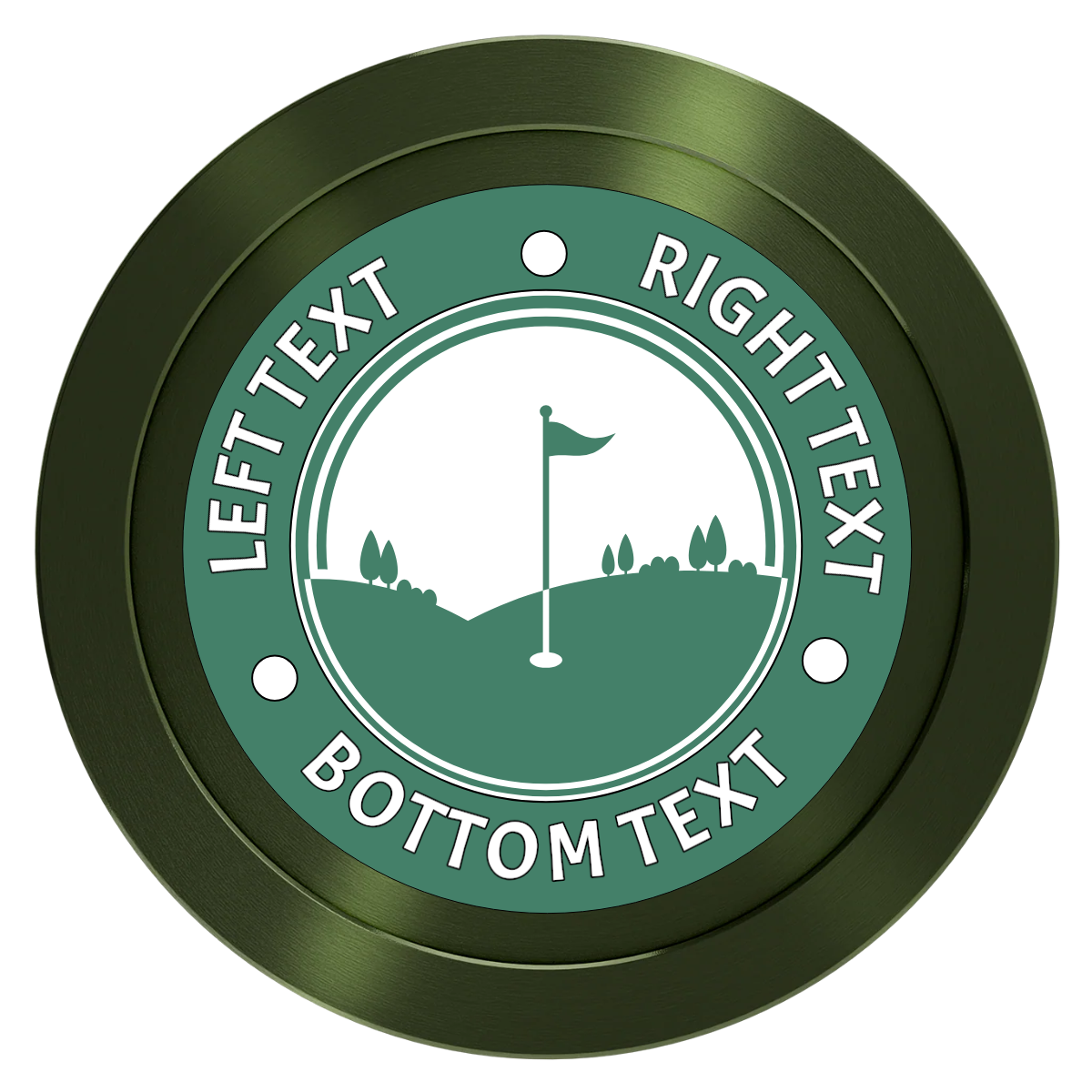 Country Club Golf Course Aluminum Poker Chips - Green - Front