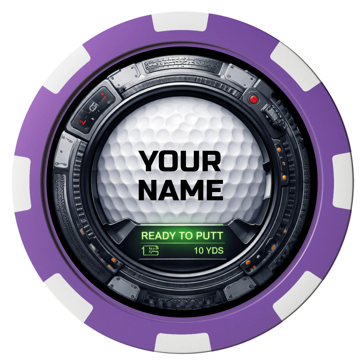 Auto Marked IV Composite Poker Chips - Purple / 8 Spot - Front