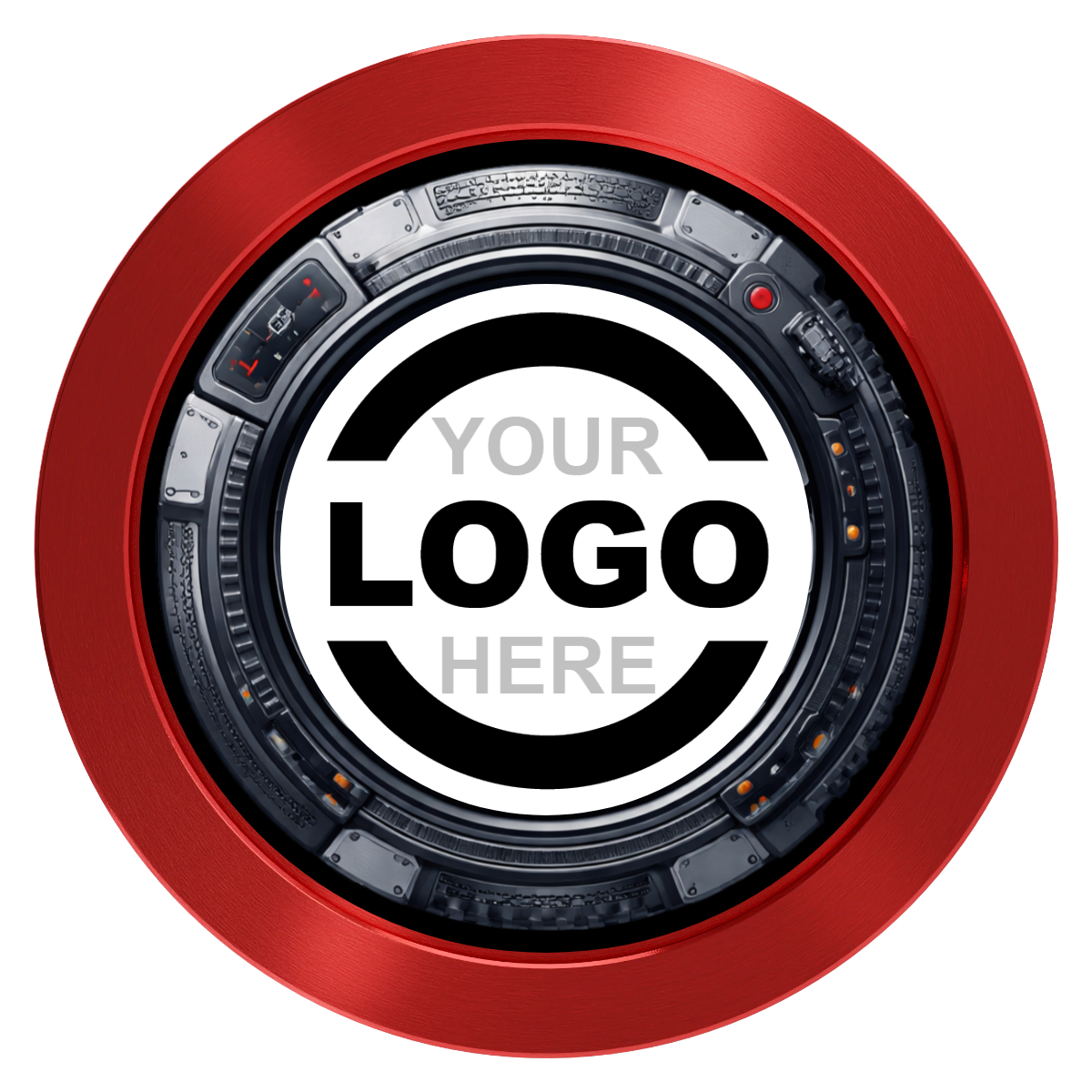 Auto Marked IV Aluminum Poker Chips - Red - Back