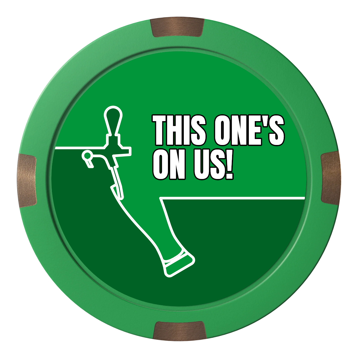 I'd Tap That Composite & Metal Hybrid Poker Chips - Green - Front