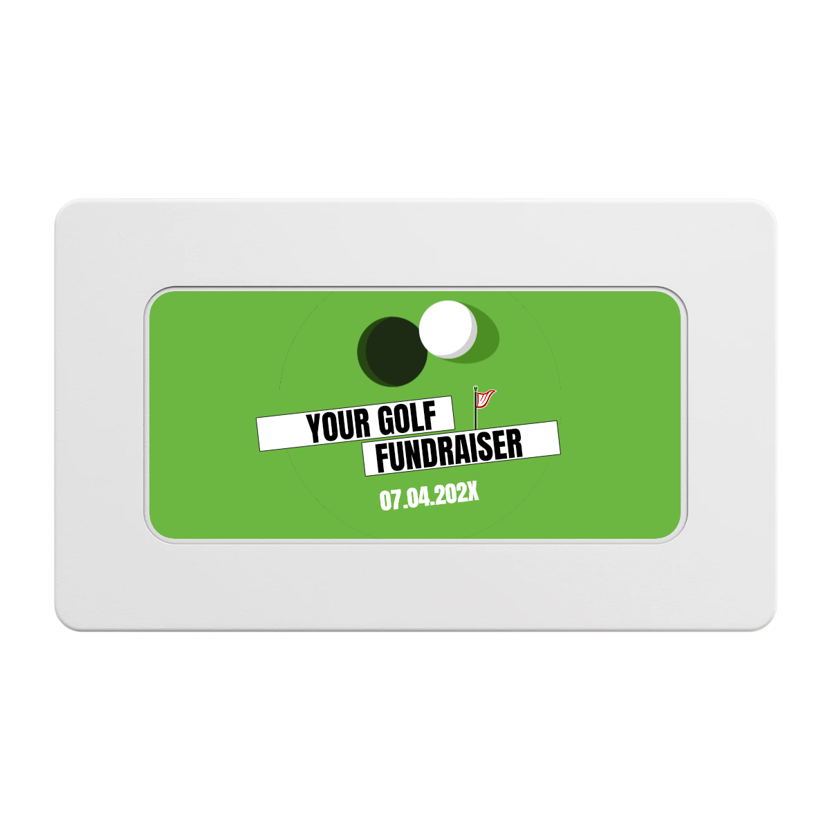 Putting Around Tournament Rectangular Poker Chip Plaques - White - Front