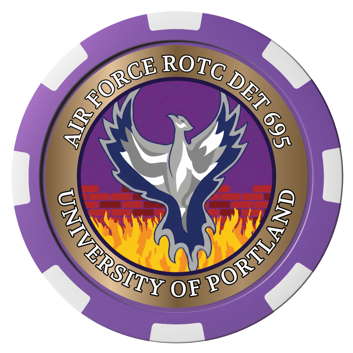 Air Force ROTC Det 695 Composite Poker Chips - Purple / 8 Spot - Front