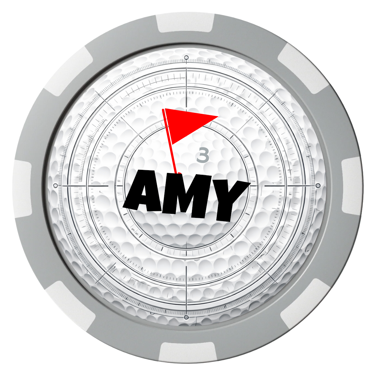 Ball Marcus Jr. Composite Poker Chips - Gray / 8 Spot - Front