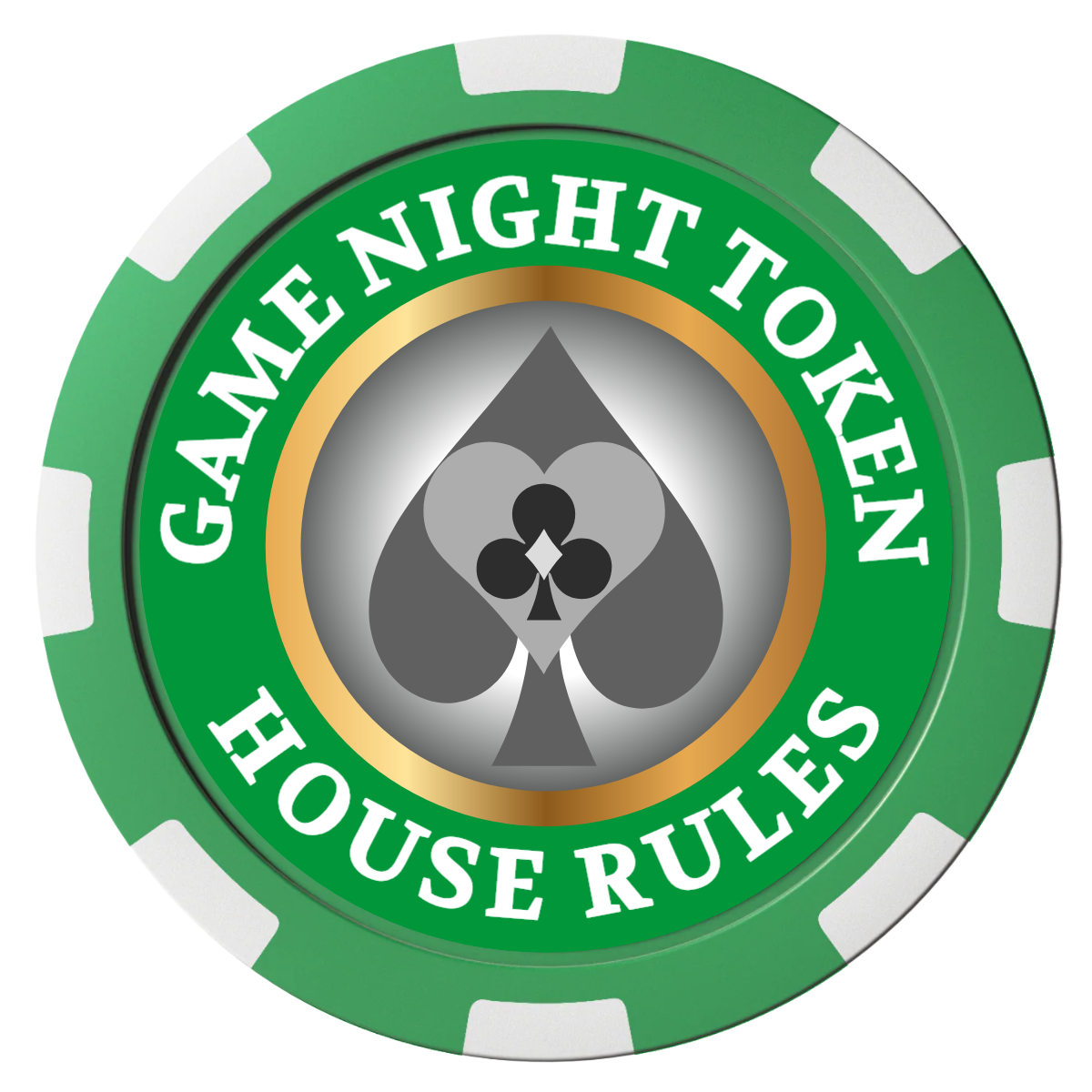 Stacked Suits Composite Poker Chips - Green / 8 Spot - Front