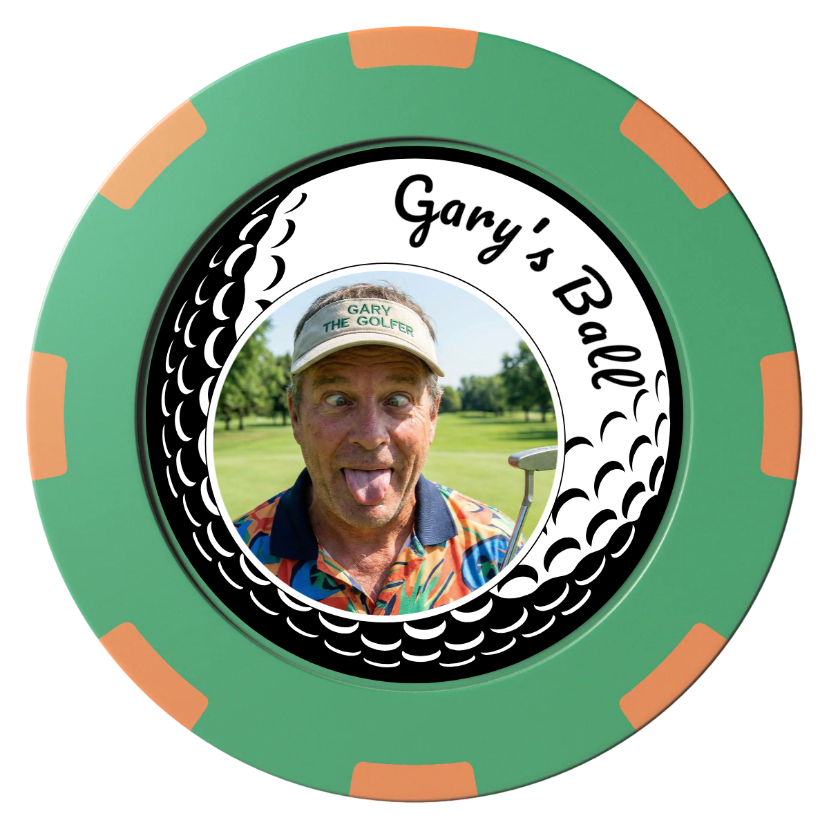 Gary's Ball Clay Poker Chips - Green / 8 Spot (2 Tone) / 40mm - Front