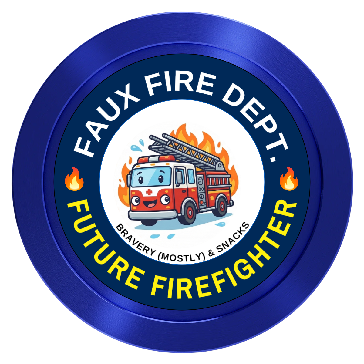 Future Firefighter Aluminum Poker Chips - Blue - Front