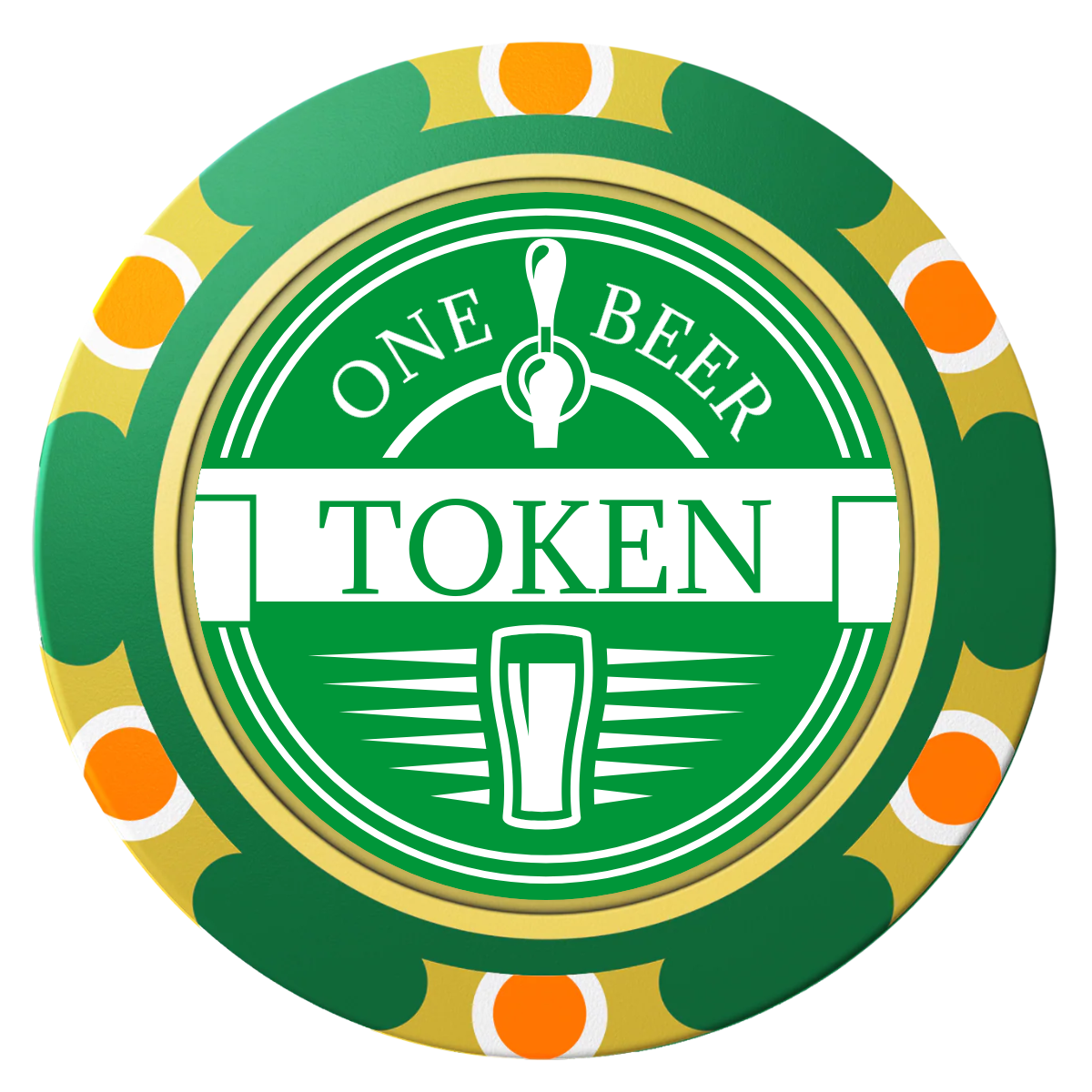 Tap Out Clay Poker Chips - Green / Monte Carlo / 40mm - Front