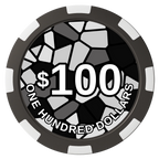 Stained Glass Magnetic Composite Poker Chips - Black / 8 Spot - Front