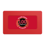 Achievement Wreath Rectangular Poker Chip Plaques - Red - Front
