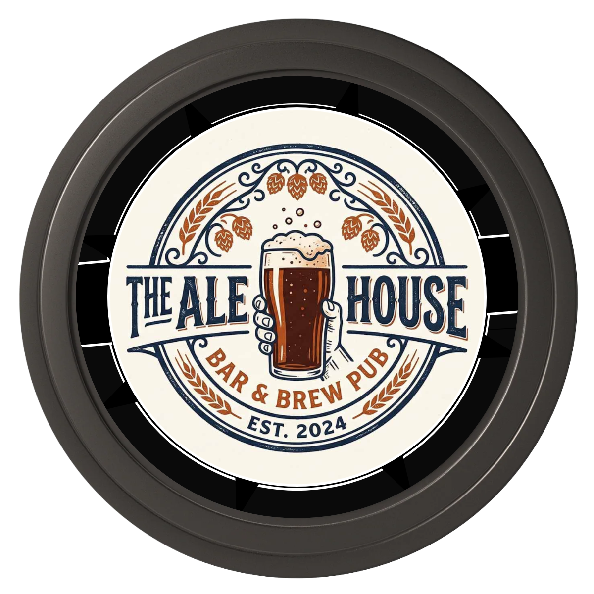 Free Beer Drink Composite Poker Chips - Black / Solid - Back