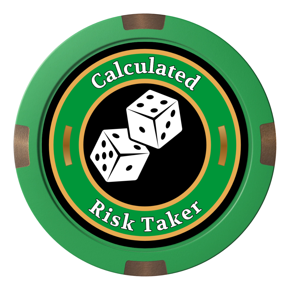 Dave's Lucky Casino Composite & Metal Hybrid Poker Card Protectors - Green - Back