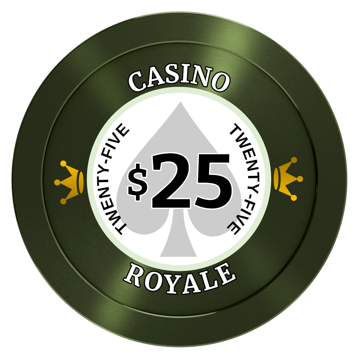 Casino Royale Aluminum Poker Chips - Green - Back