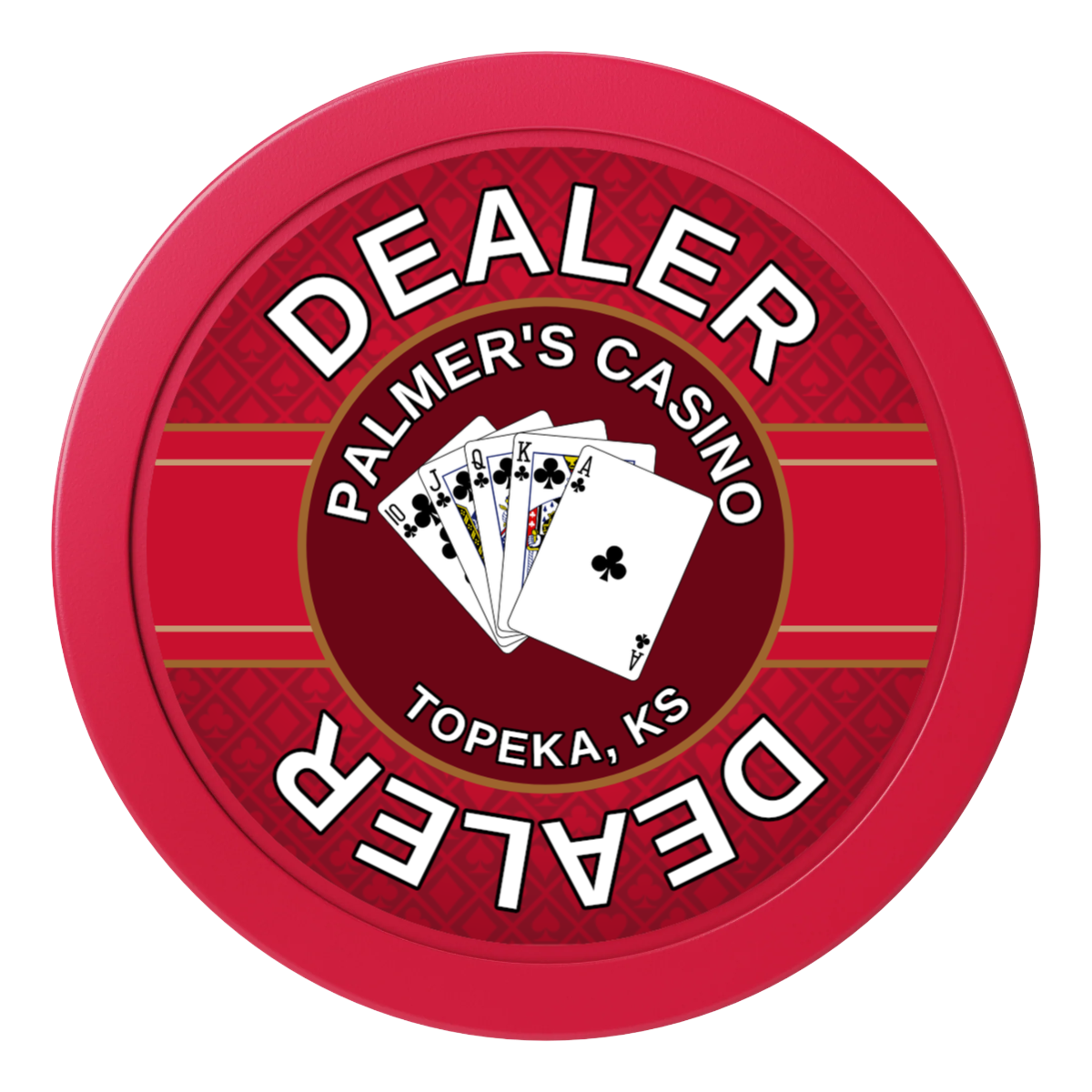 Palmer's Casino 2" Composite Dealer Button - Red - Front