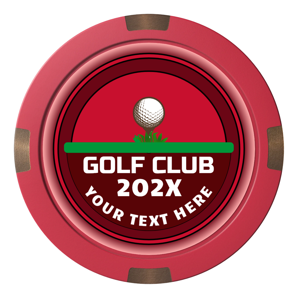 Teed Up Composite & Metal Hybrid Poker Chips - Red - Back