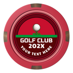 Teed Up Composite & Metal Hybrid Poker Chips - Red - Back