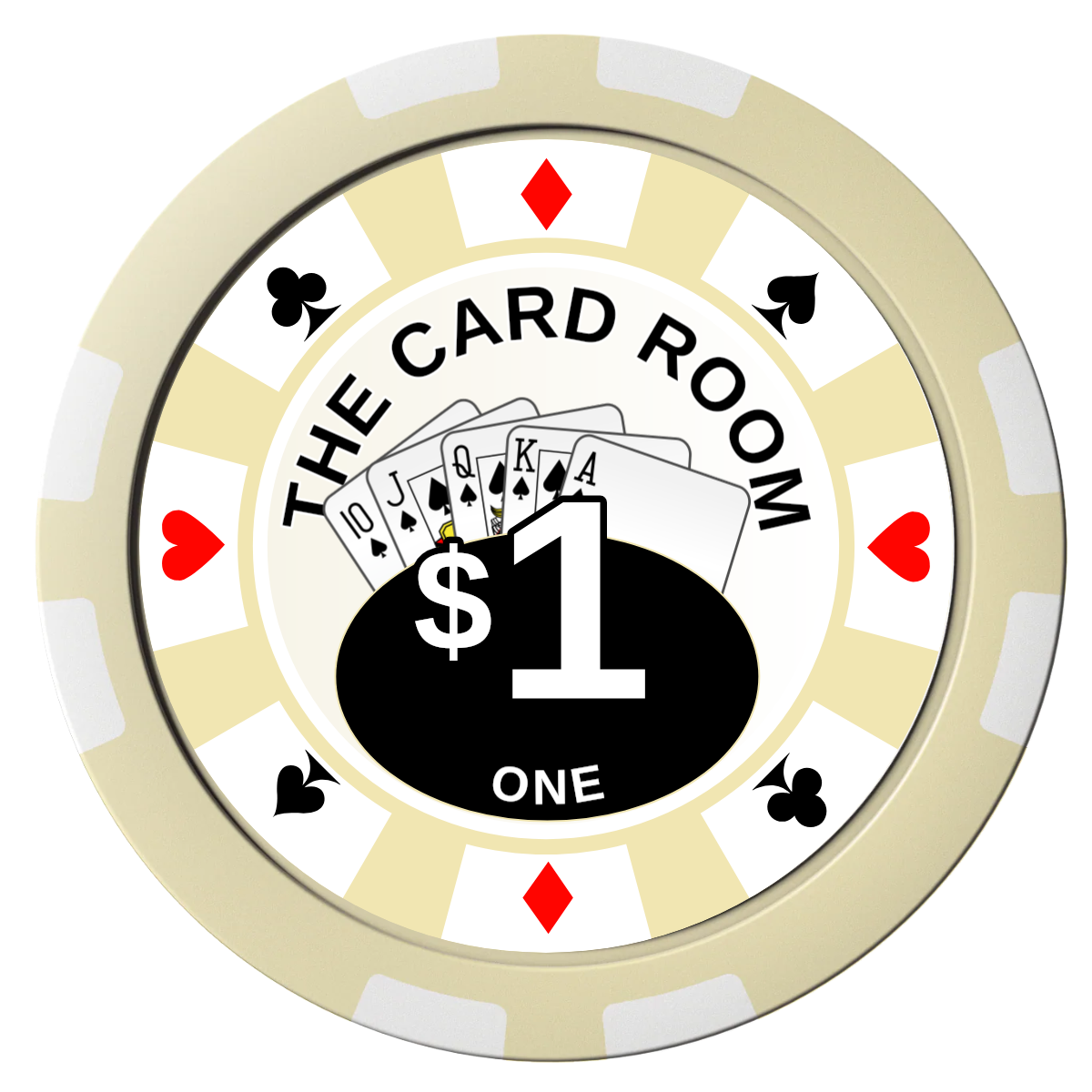 A Suitable Design Composite Poker Chips - Ivory / 8 Stripe - Front