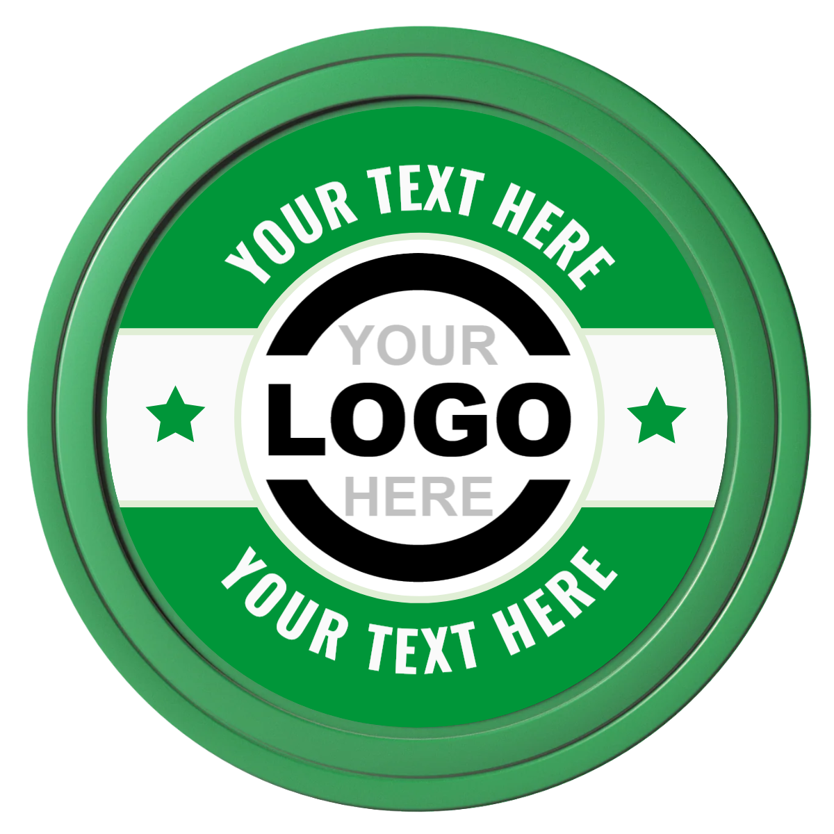 Star Banner Composite Poker Chips - Green / Solid - Front